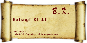 Belányi Kitti névjegykártya