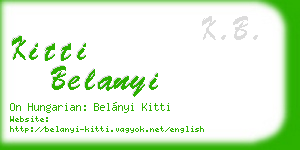kitti belanyi business card